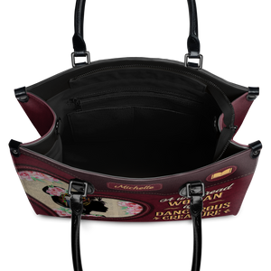 Black Interior -  A Well Read Woman Is A Dangerous Creature DNRZ1702003A Leather Bag