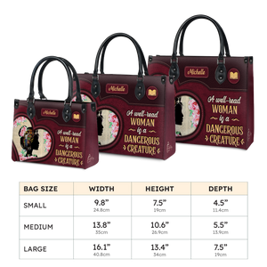Black Interior -  A Well Read Woman Is A Dangerous Creature DNRZ1702003A Leather Bag