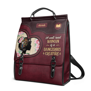 A Well Read Woman Is A Dangerous Creature NNRZ12010458KO Leather Backpack