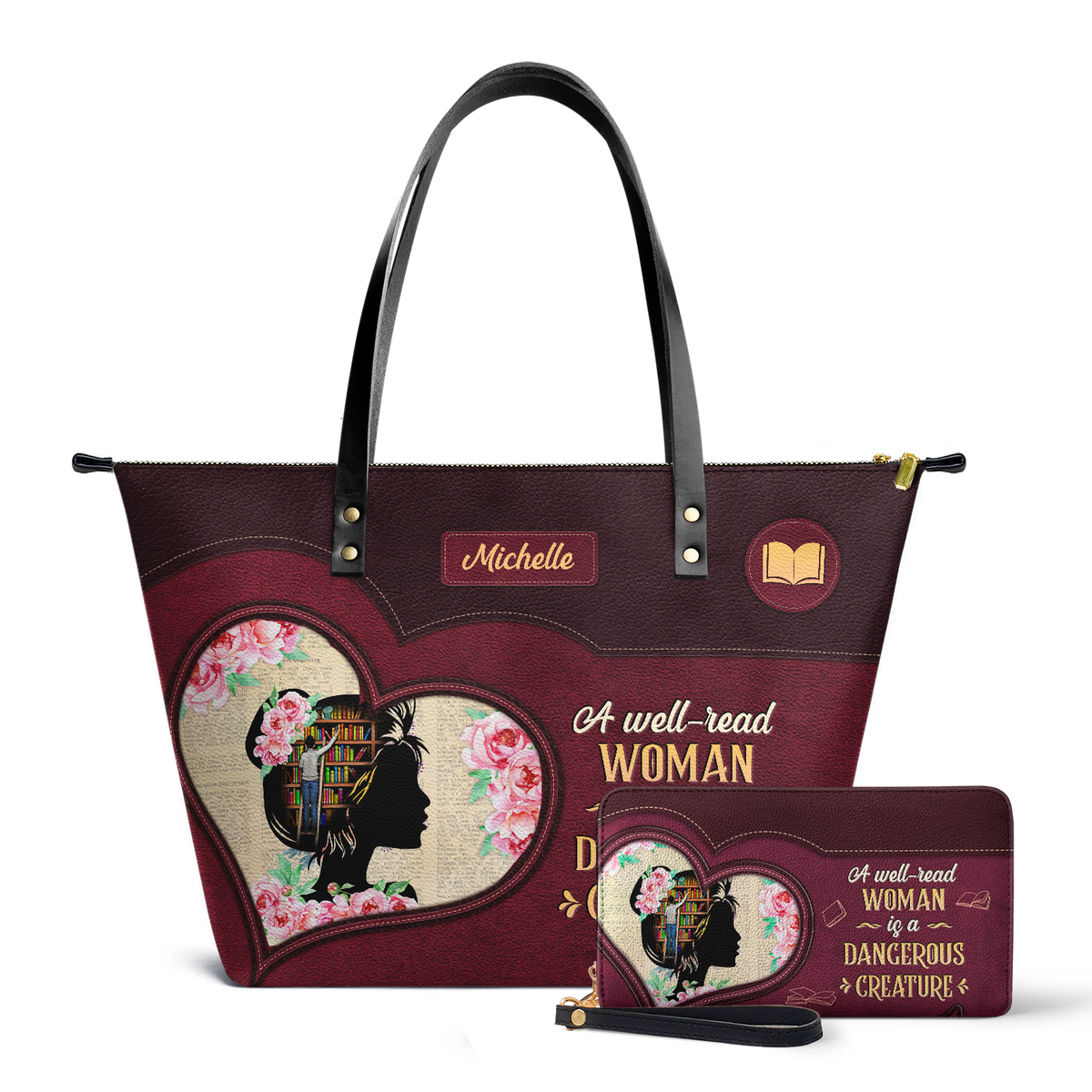 A Well Read Woman Is A Dangerous Creature TTRZ28102566KL Leather Tote Bag