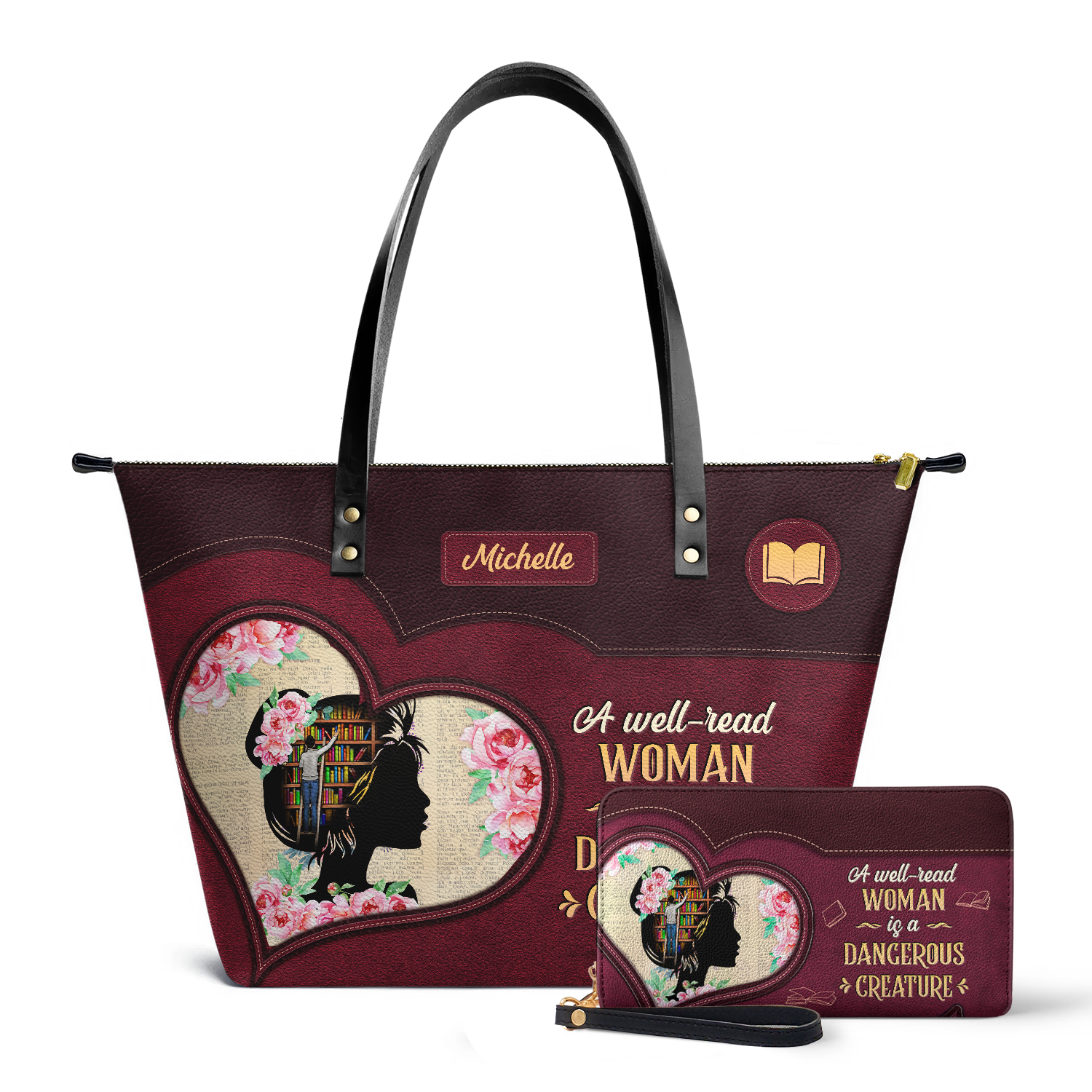 A Well Read Woman Is A Dangerous Creature TTRZ28102566KL Leather Tote Bag