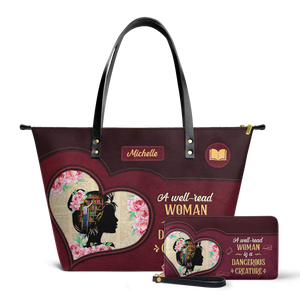 A Well Read Woman Is A Dangerous Creature TTRZ28102566KL Leather Tote Bag