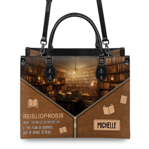Black Interior -  Abibliophobia Noun HHRZ03083226AI Leather Bag