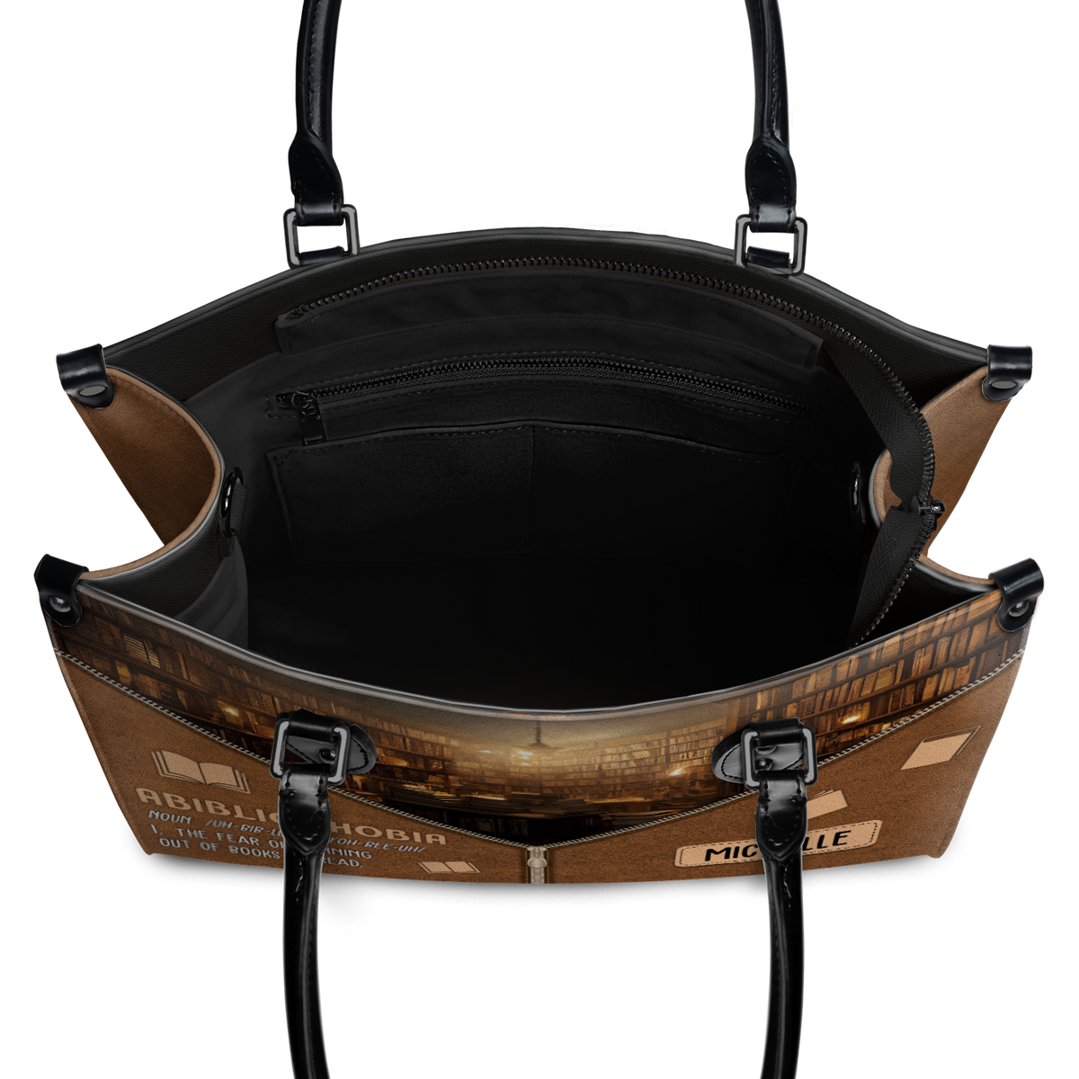 Black Interior -  Abibliophobia Noun HHRZ03083226AI Leather Bag