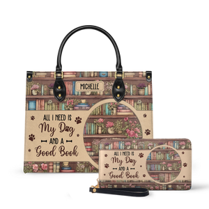 All I Need Is My Dog And A Good Book HHRZ03083656MD Leather Bag