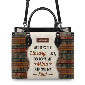 Black Interior -  And Into The Library I Go To Lose My Mind And Find My Soul DNRZ1602003A Leather Bag