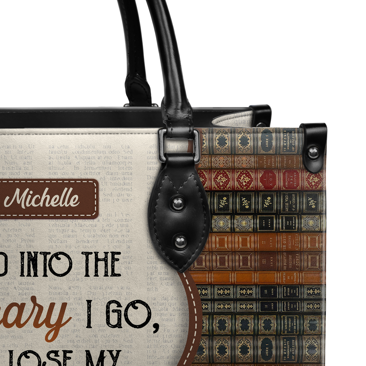 Black Interior -  And Into The Library I Go To Lose My Mind And Find My Soul DNRZ1602003A Leather Bag