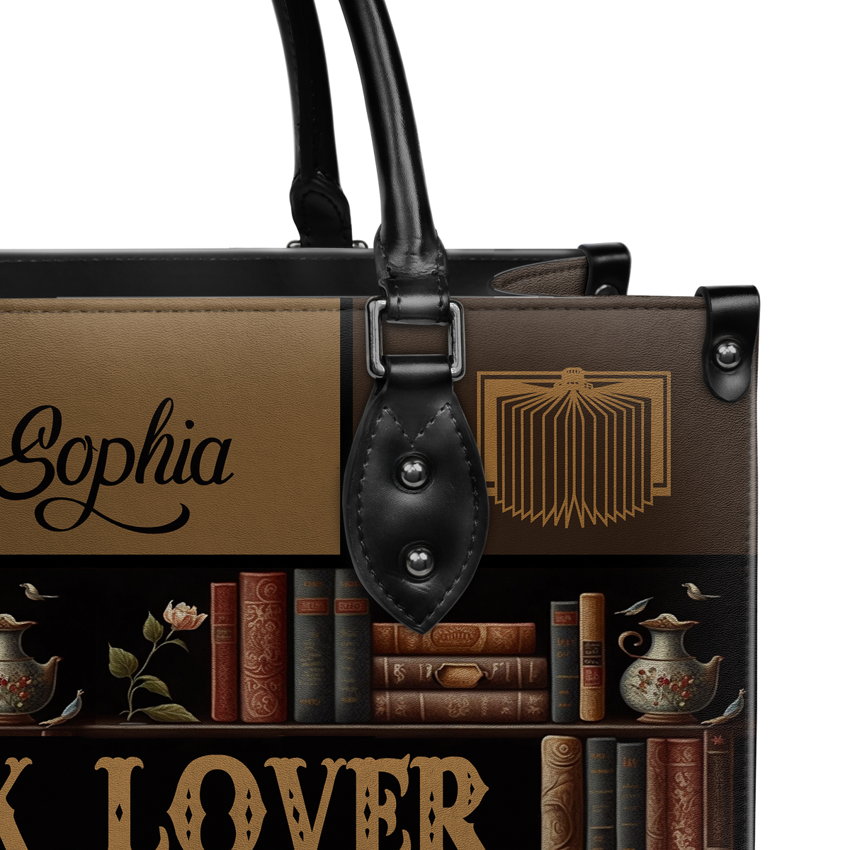 Black Interior -  Book Lover NQAY1802001A Leather Bag