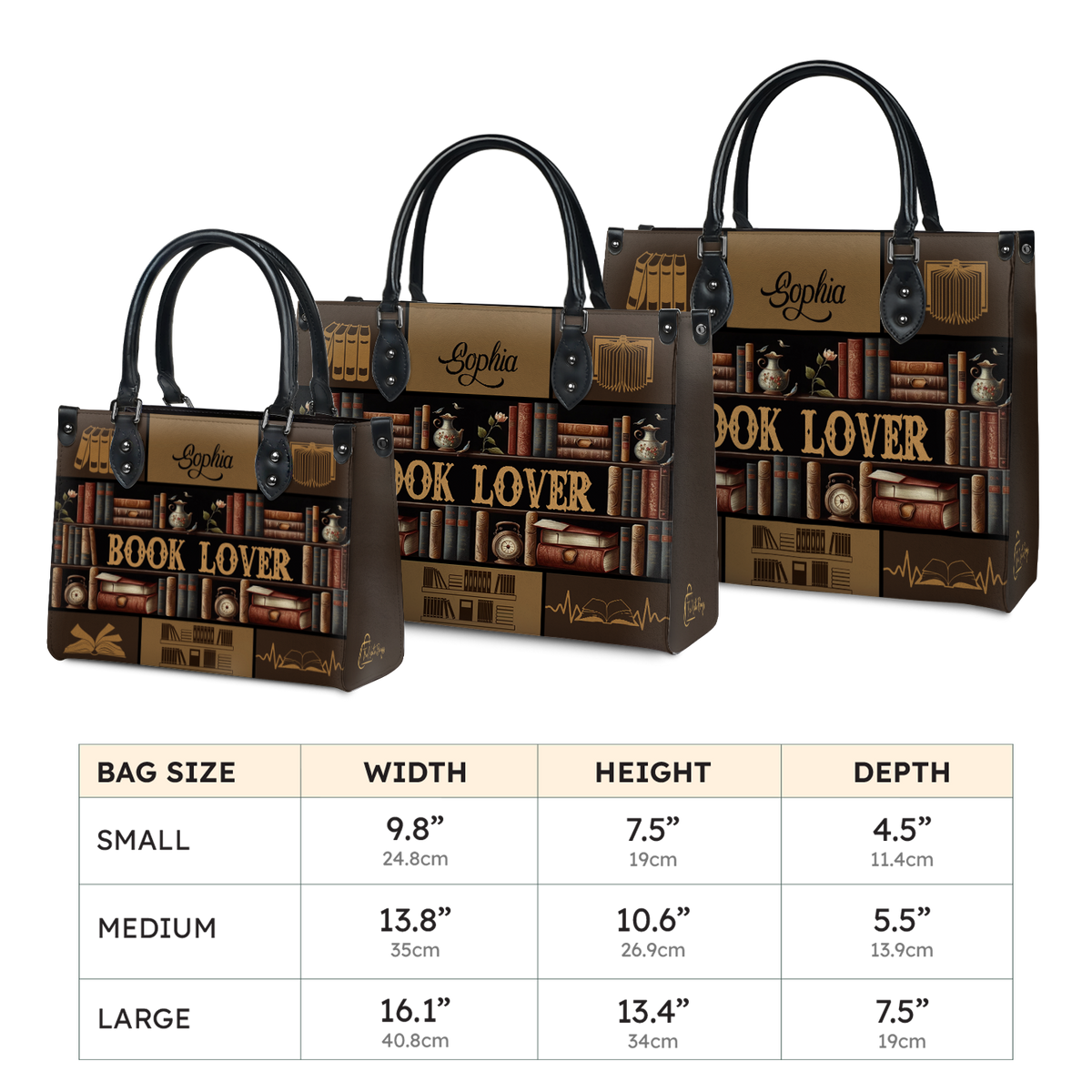 Black Interior -  Book Lover NQAY1802001A Leather Bag