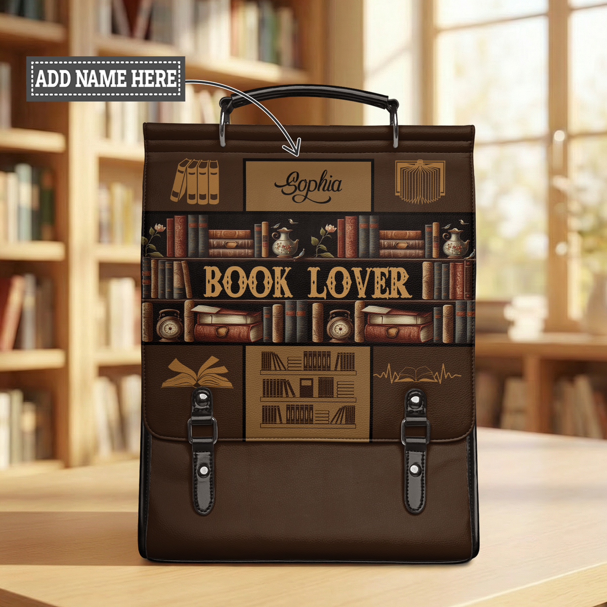 Book Lover NNRZ12013565HM Leather Backpack