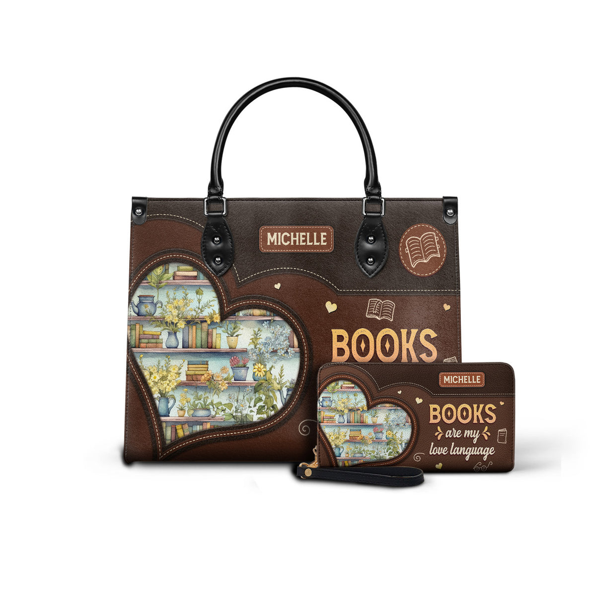 Black Interior -  Books Are My Love Language HTRZ20119966JE Leather Bag