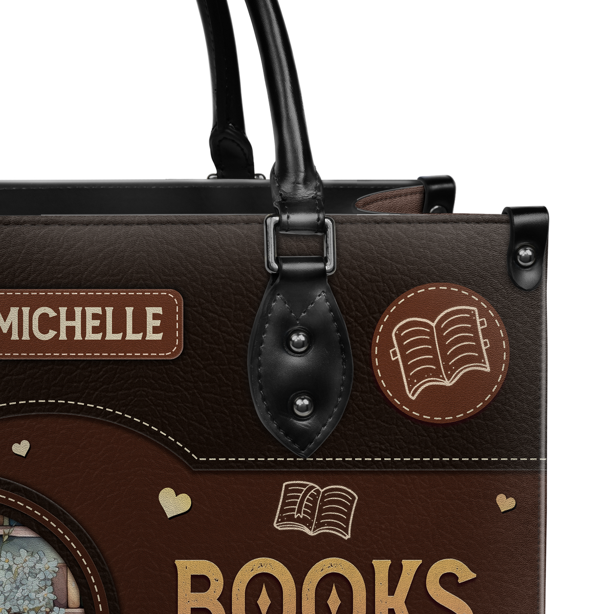 Black Interior -  Books Are My Love Language HTRZ20119966JE Leather Bag