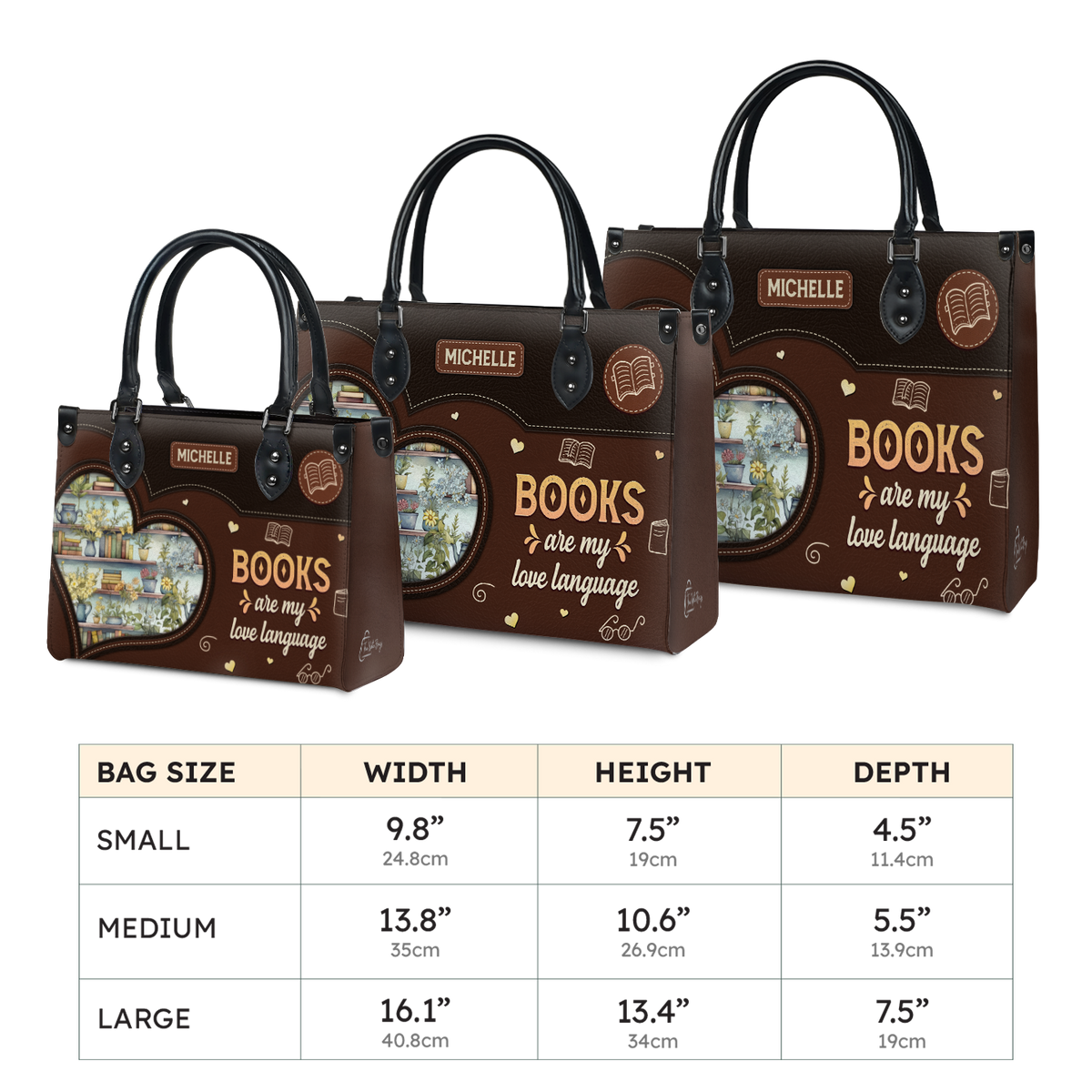 Black Interior -  Books Are My Love Language HTRZ20119966JE Leather Bag
