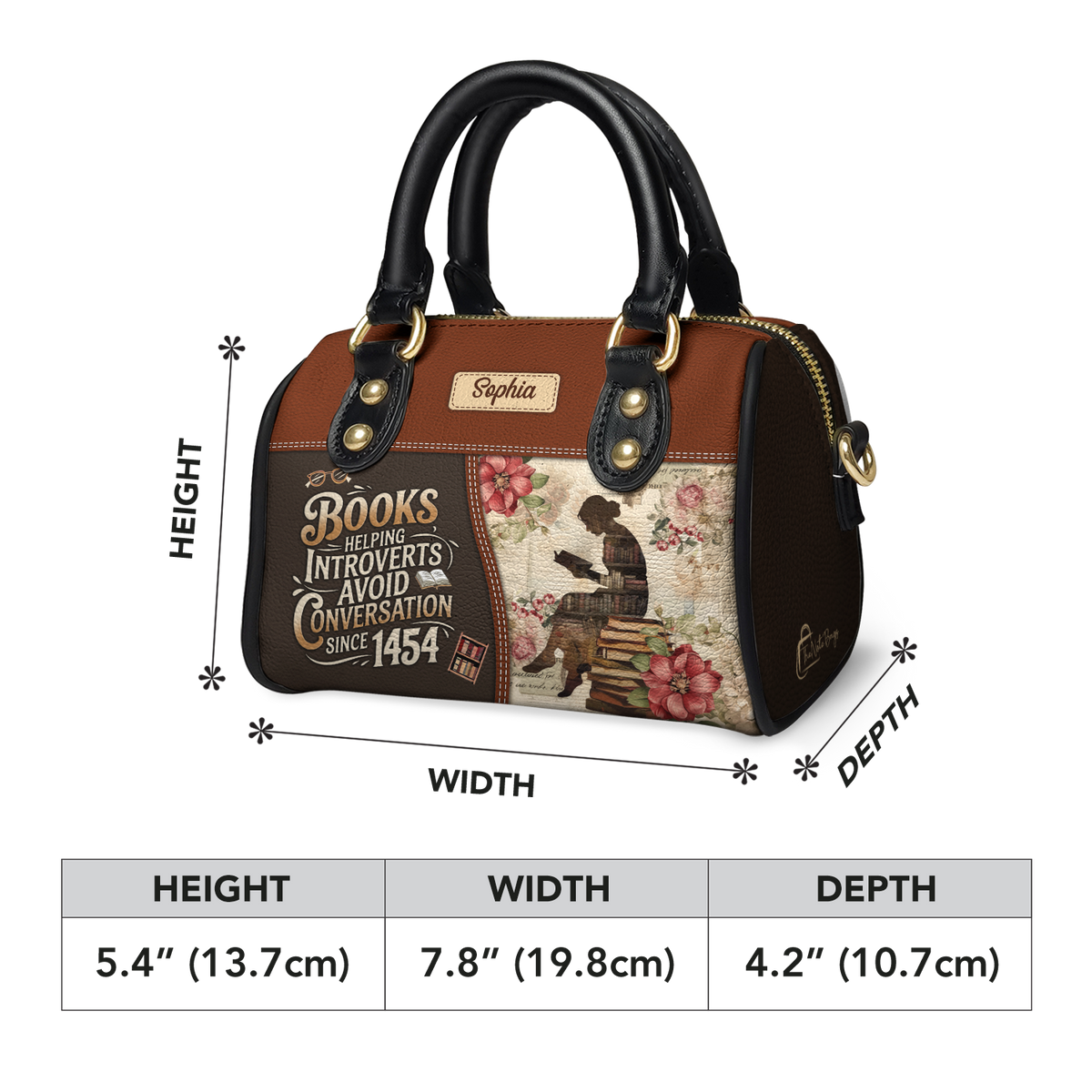 Books Helping Introverts Avoid Conversation Since 1454 HHRZ28100190EY Mini Satchel