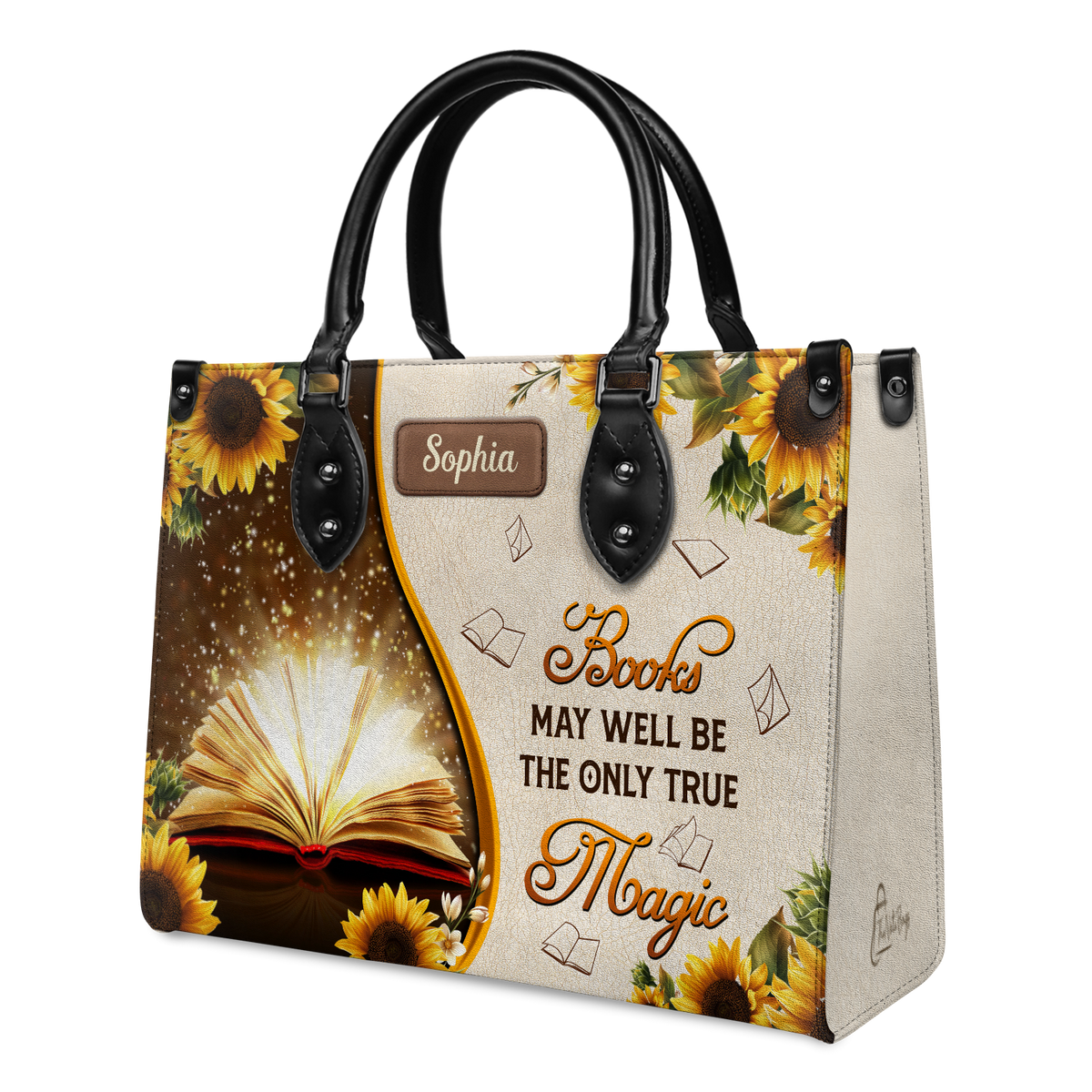 Black Interior -  Books May Well Be The Only One True Magic NQAY1702003A Leather Bag