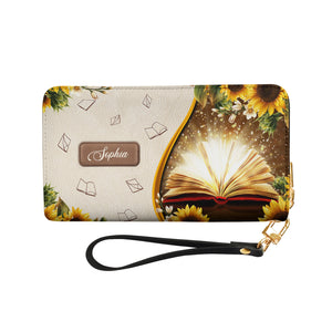 Books May Well Be The Only One True Magic HHRZ17015712AL Zip Around Leather Wallet