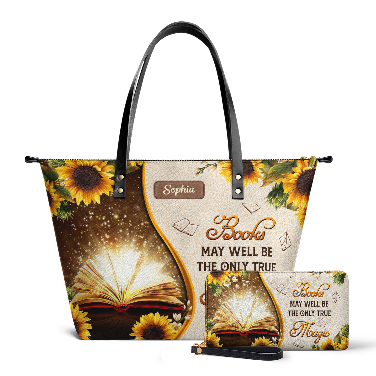 Books May Well Be The Only One True Magic TTRZ28101467QA Leather Tote Bag