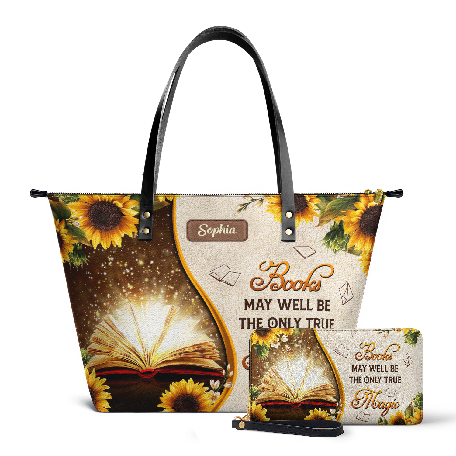 Books May Well Be The Only One True Magic TTRZ28101467QA Leather Tote Bag