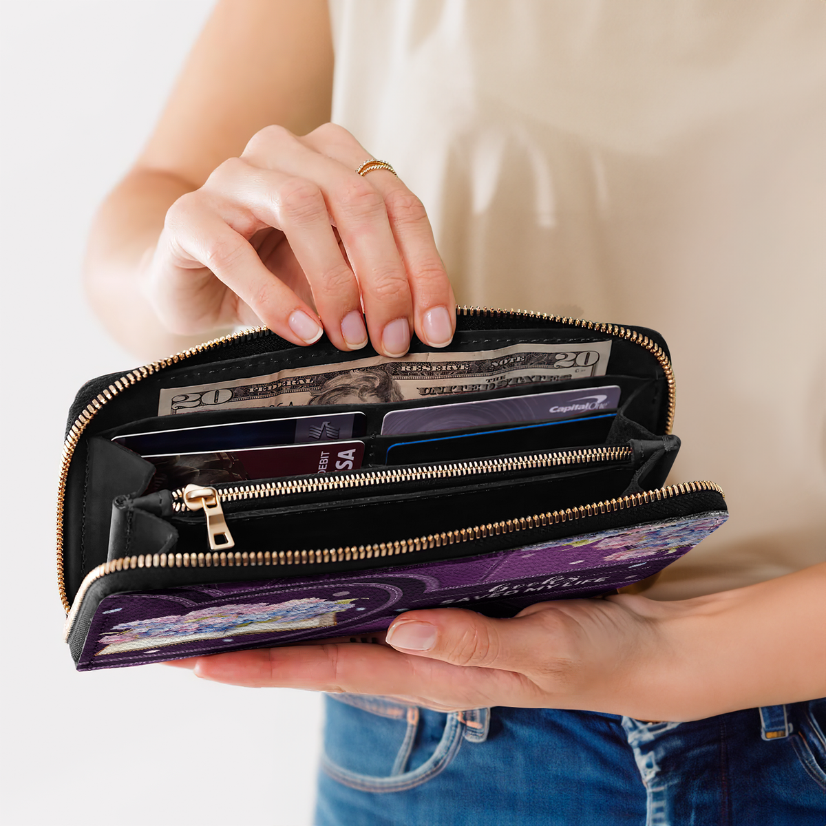 Books Saved My Life NNRZ02086409PZ Zip Around Leather Wallet