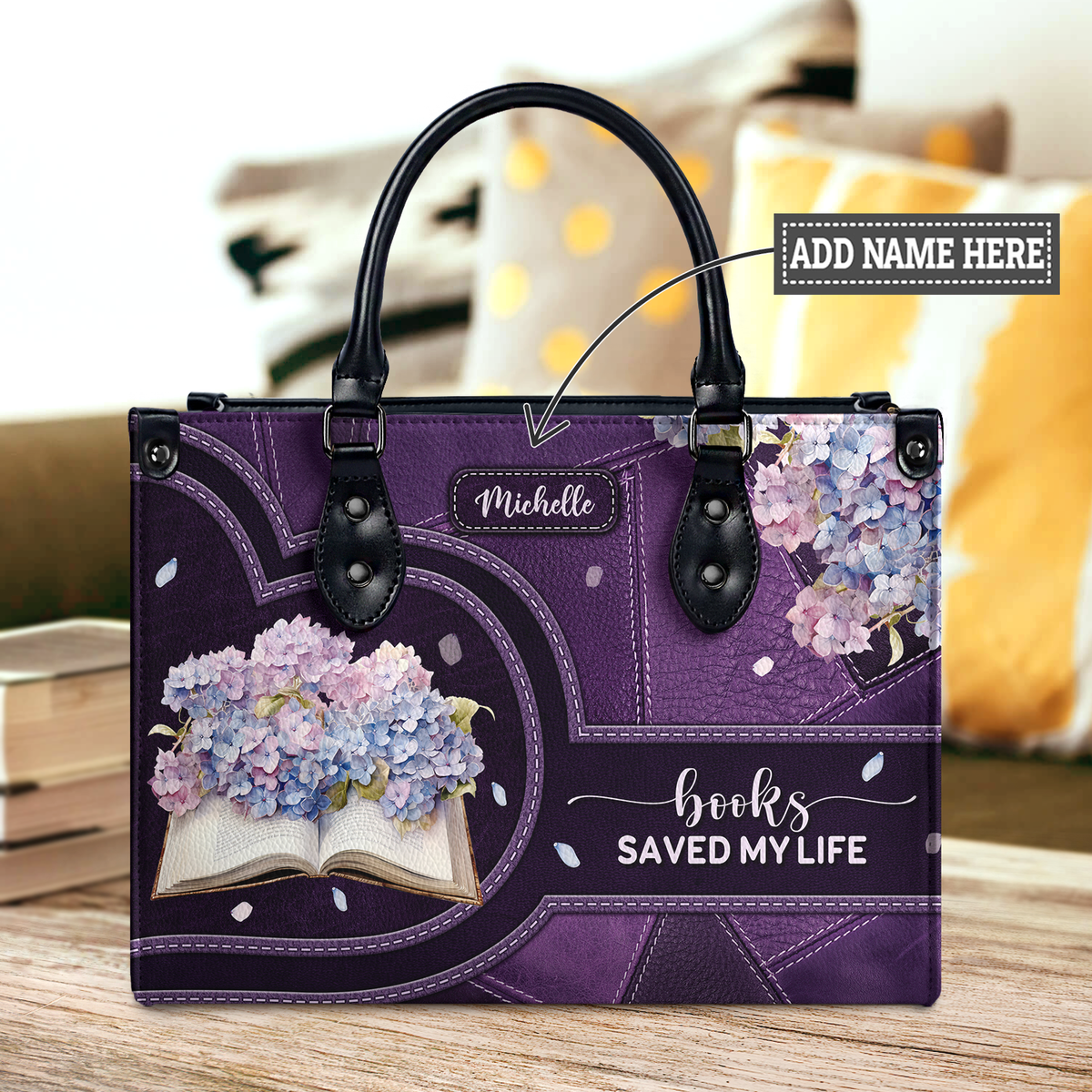 Black Interior -  Books Saved My Life HHRZ17012568NJ Leather Bag
