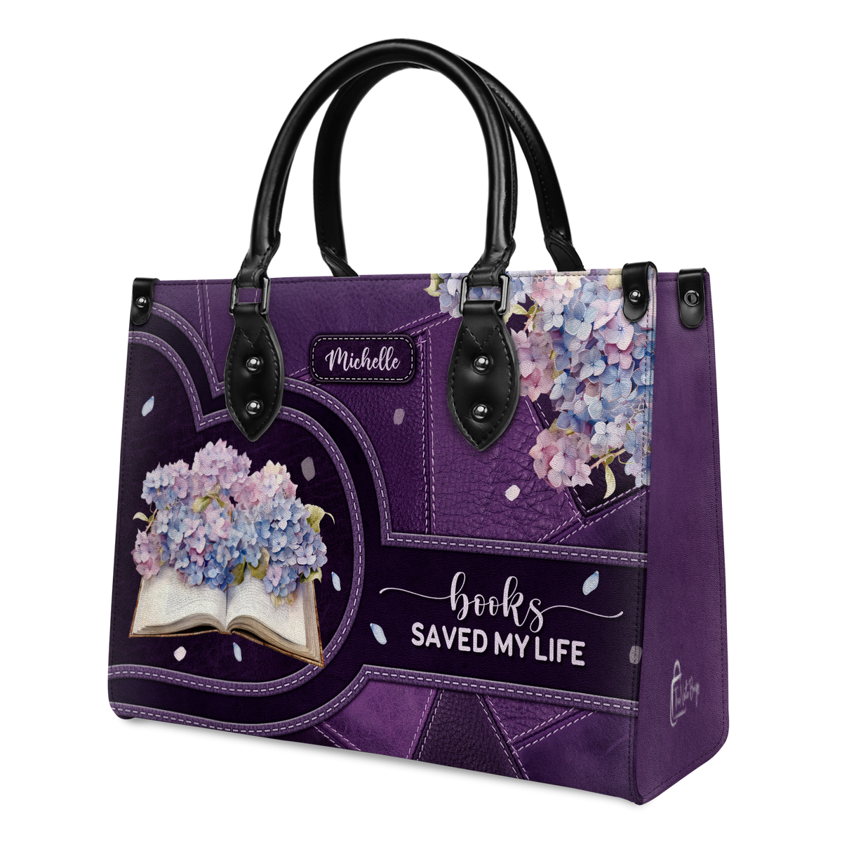 Black Interior -  Books Saved My Life HHRZ17012568NJ Leather Bag