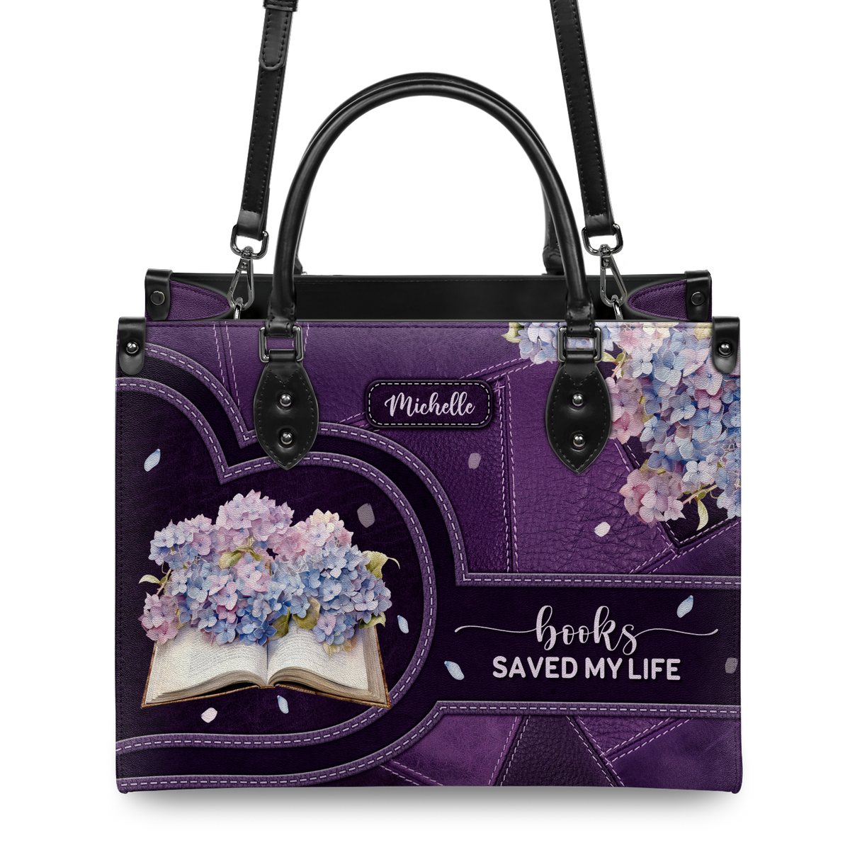 Black Interior -  Books Saved My Life HHRZ17012568NJ Leather Bag
