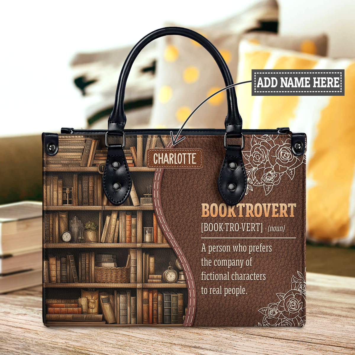 Black Interior -  Booktrovert Noun HHRZ17016160GX Leather Bag