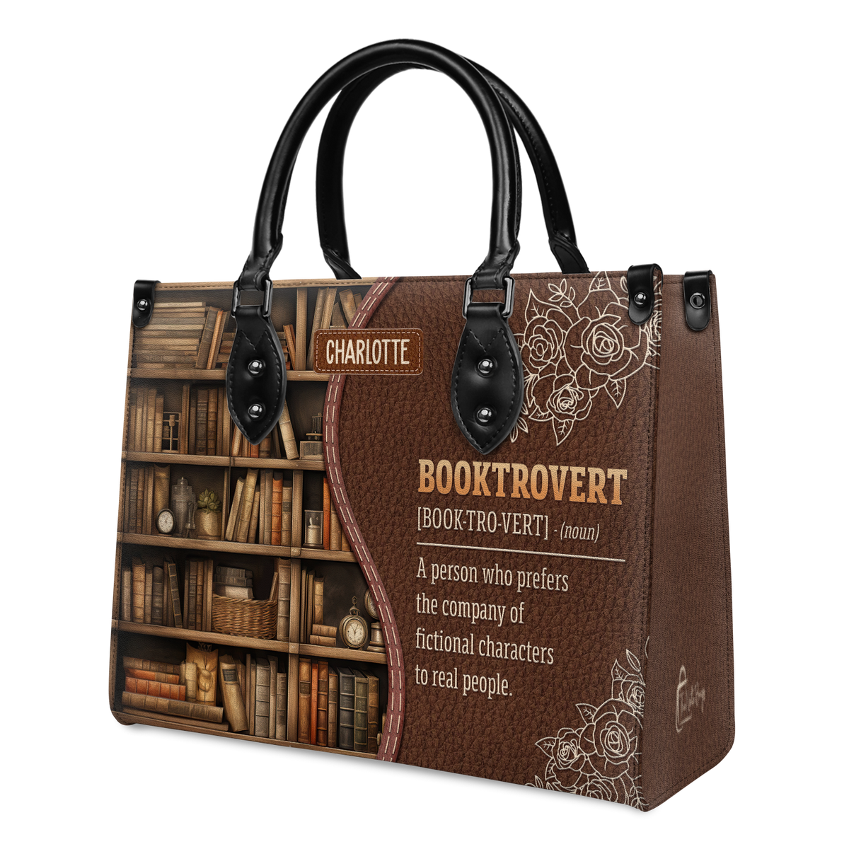 Black Interior -  Booktrovert Noun HHRZ17016160GX Leather Bag