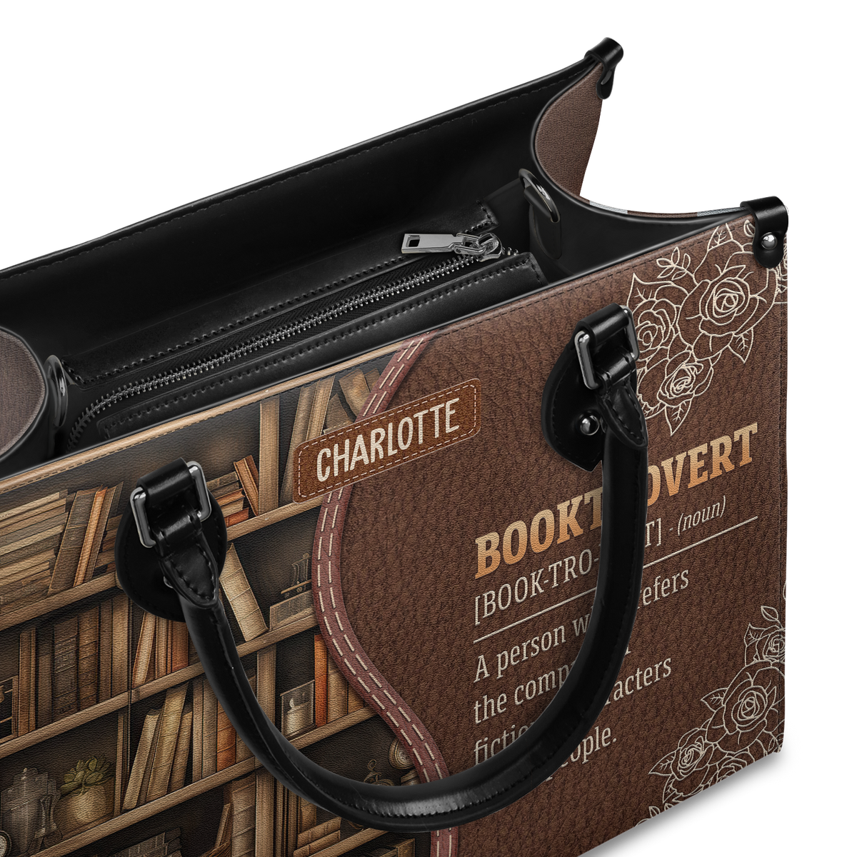 Black Interior -  Booktrovert Noun HHRZ17016160GX Leather Bag