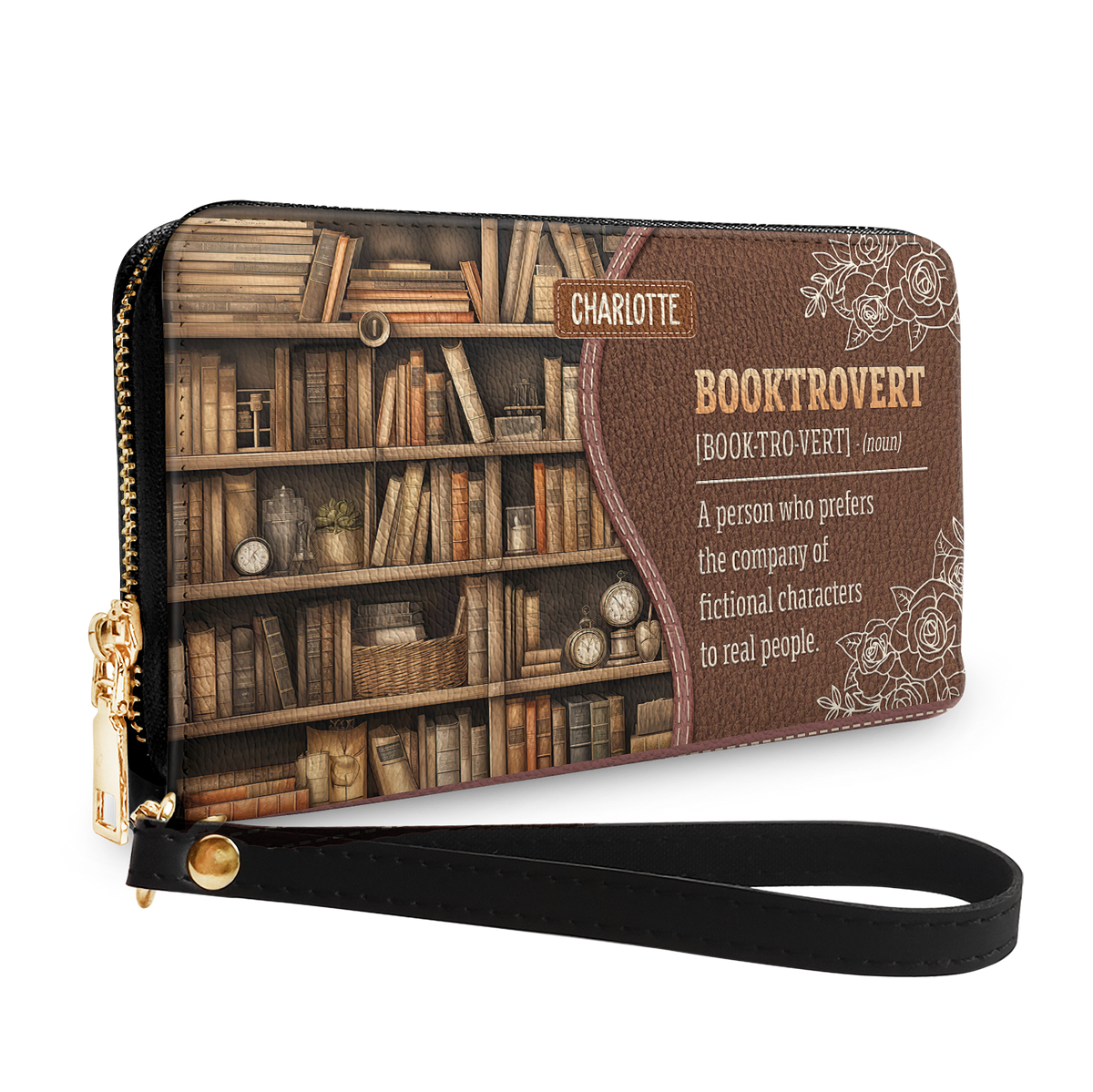 Booktrovert Noun NNRZ02081629NJ Zip Around Leather Wallet