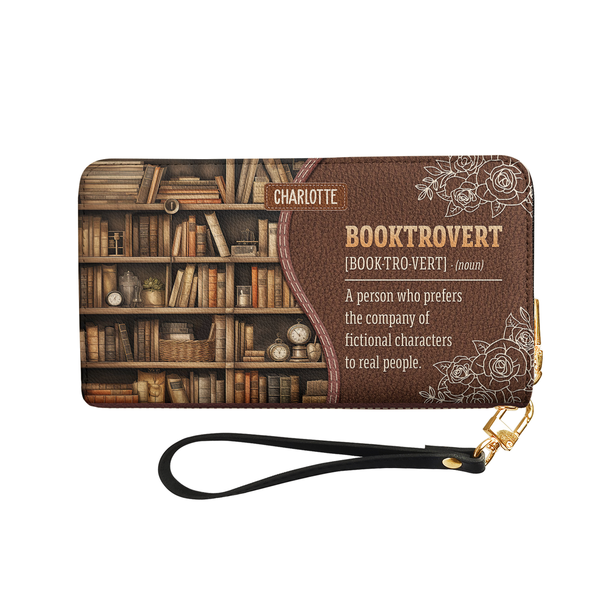 Booktrovert Noun NNRZ02081629NJ Zip Around Leather Wallet - The Booktrovert Noun NNRZ02081629NJ Zip Around Leather Wallet - The