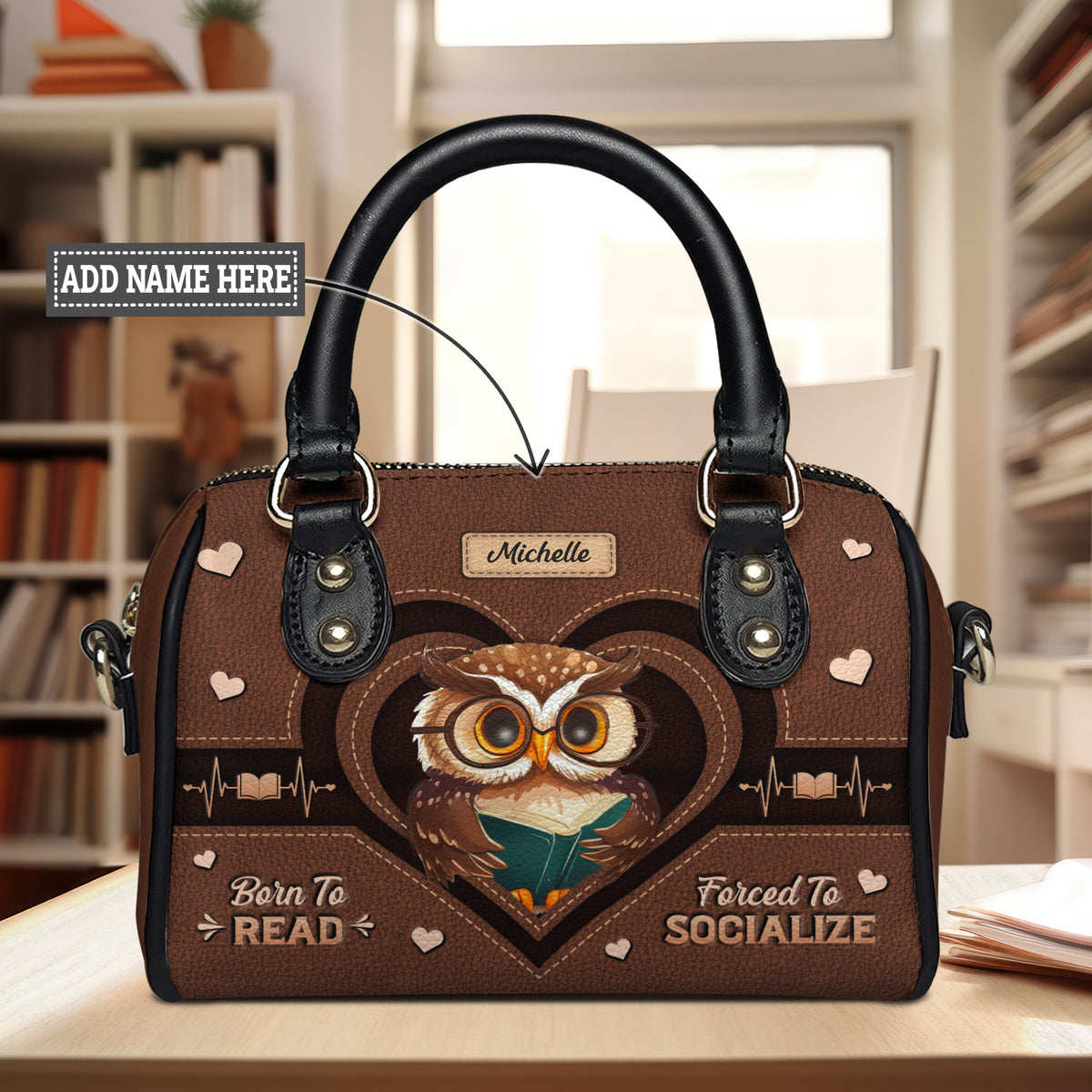 Born To Read Forced To Socialize TTRZ21088933MW Mini Satchel
