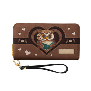 Born To Read Forced To Socialize HHRZ15090827TL Zip Around Leather Wallet