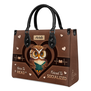 Black Interior -  Born To Read Forced To Socialize DNRZ1702005A Leather Bag