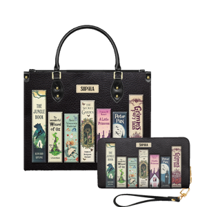 Children Books leather bag and matching zip around wallet