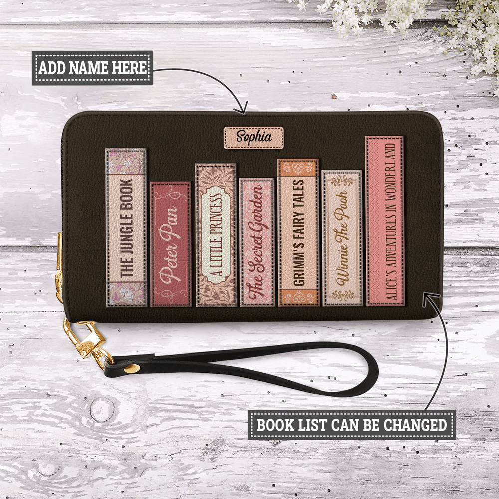 Custom Bookshelf HHRZ29106974YI Zip Around Leather Wallet