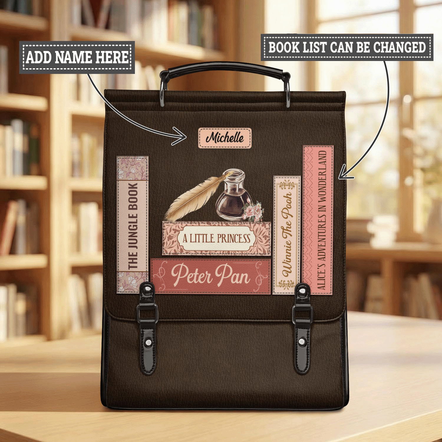 Custom Bookshelf NNRZ09014330XT Leather Backpack