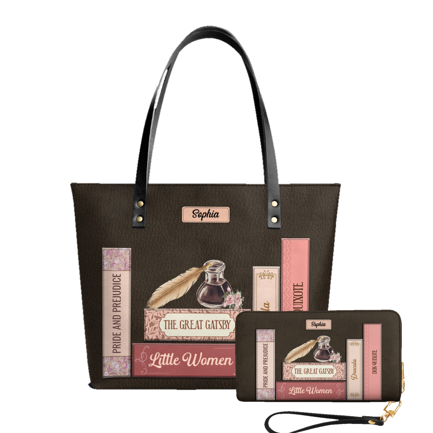 Custom Bookshelf HHRZ30105762VD Leather Tote Bag