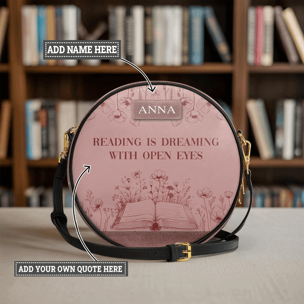 Custom Quote Minimalist HTRZ12087236XH Circle Crossbody Bag