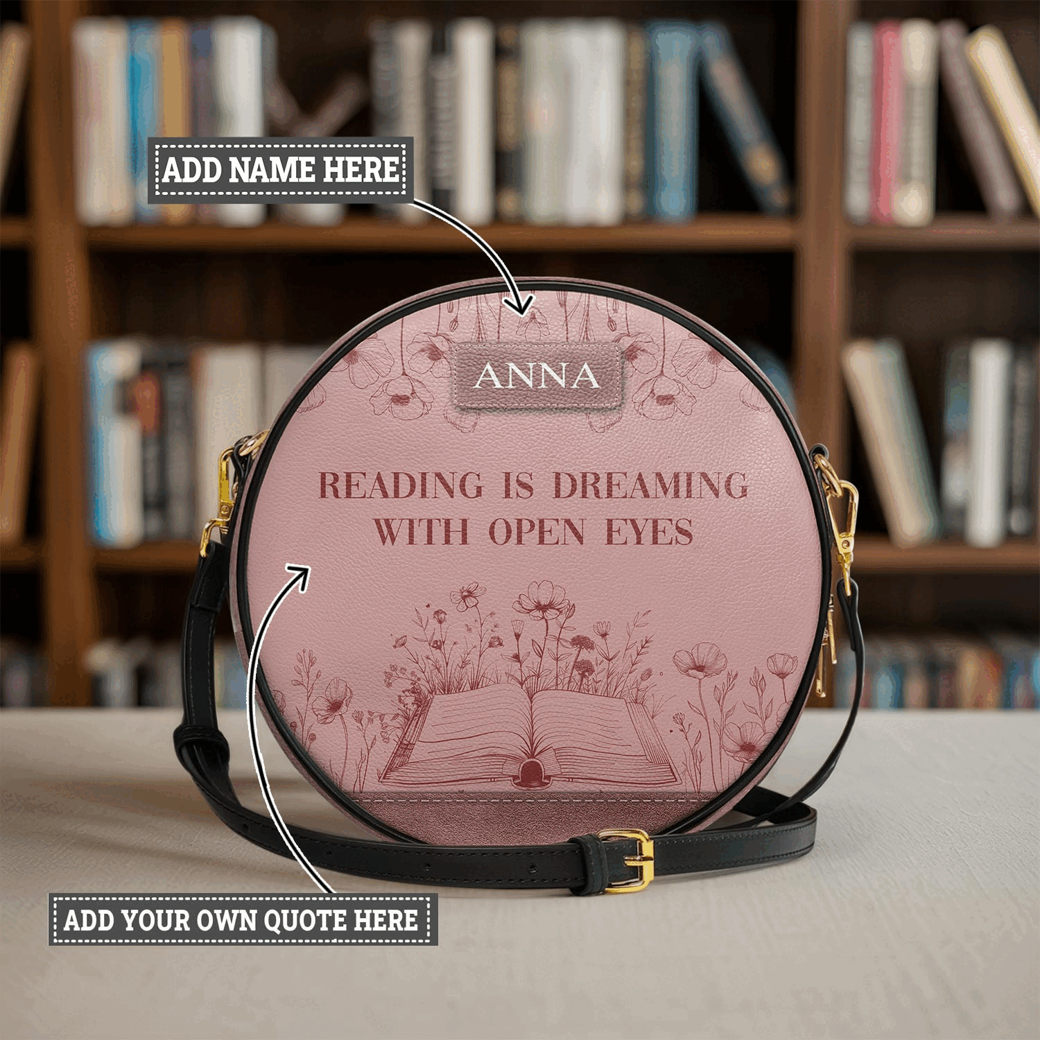 Custom Quote Minimalist HTRZ12087236XH Circle Crossbody Bag