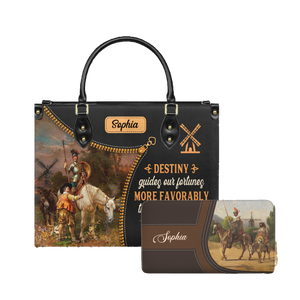 Destiny Guides Our Fortunes More Favorably Than We Could Have Expected leather bag and matching zip around wallet