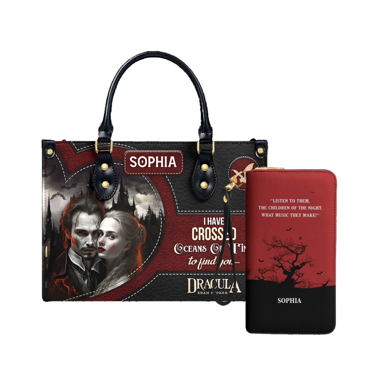 Dracula Bram Stoker I Have Crossed Oceans Of Time To Find You TTLZ1802006A Leather Bag