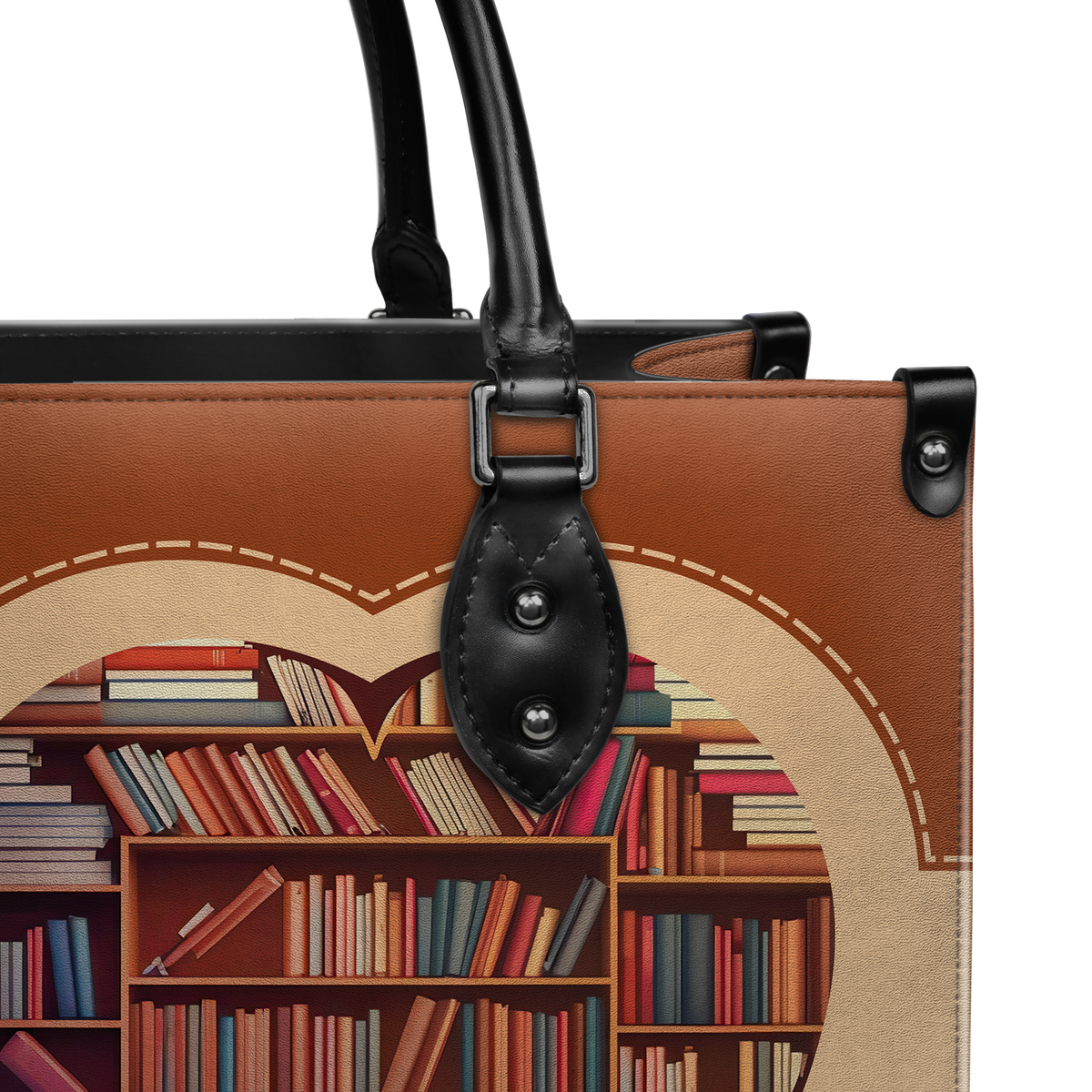 Black Interior -  Easily Distracted By Books HHAY1802004A Leather Bag