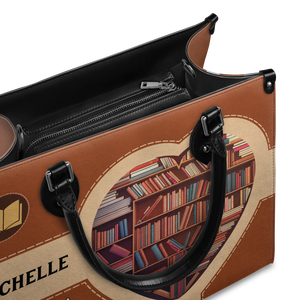 Black Interior -  Easily Distracted By Books HHAY1802004A Leather Bag