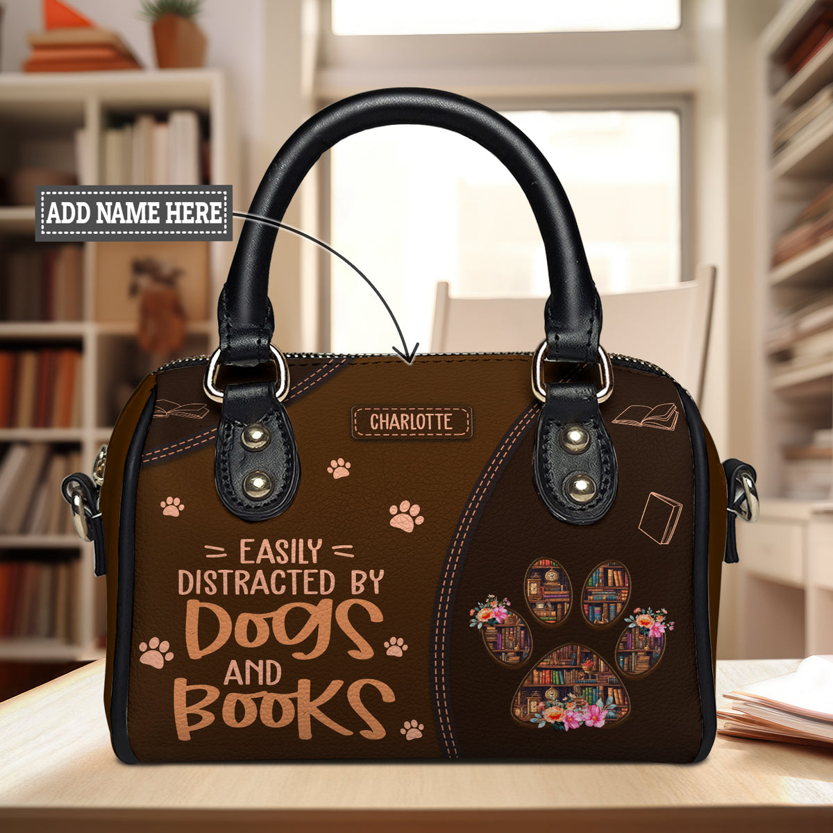 Easily Distracted By Dogs And Books DNRZ22080507QI Mini Satchel