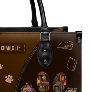 Black Interior -  Easily Distracted By Dogs And Books HHRZ03083521RA Leather Bag