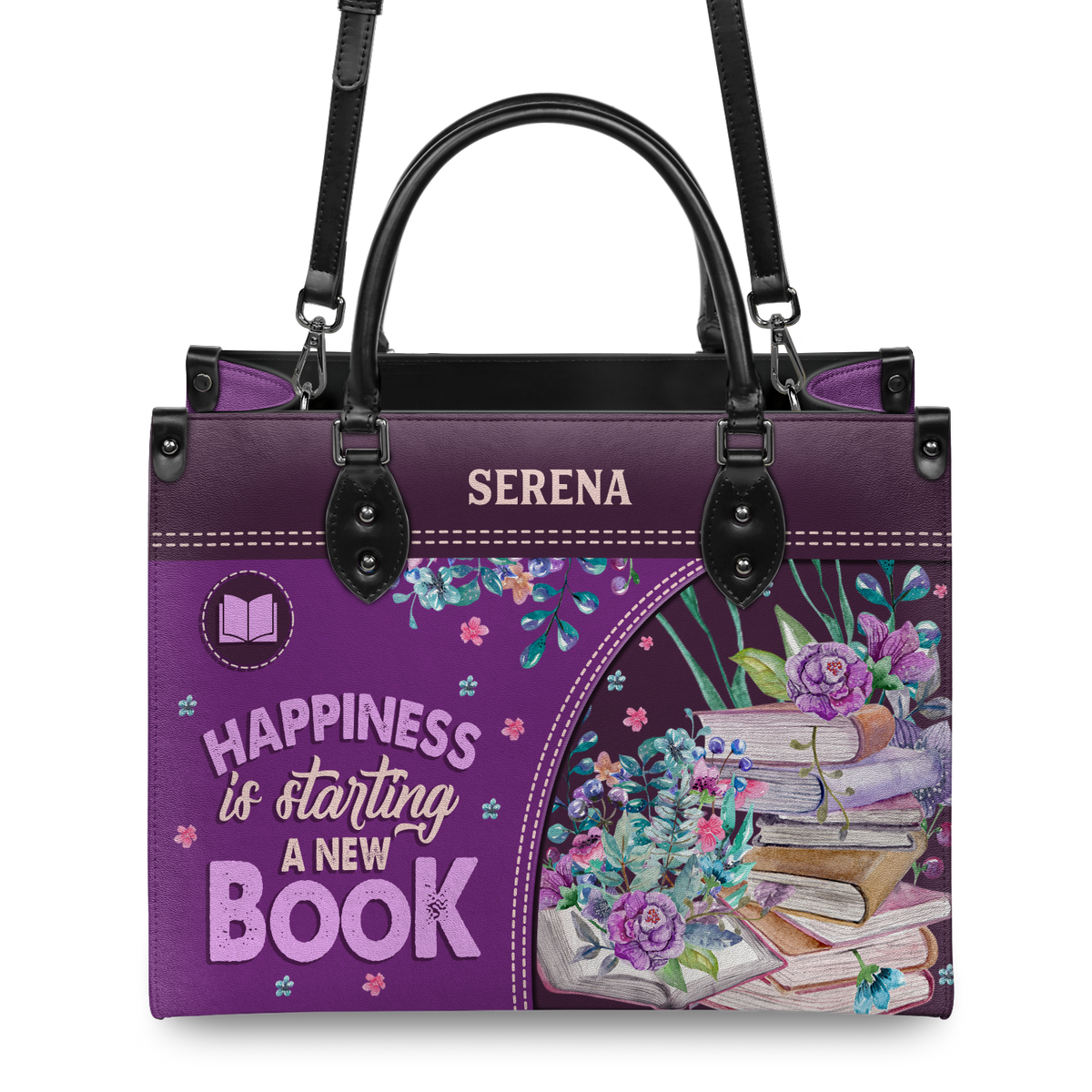 Black Interior -  Happiness Is Starting A New Book HHRZ1902002A Leather Bag