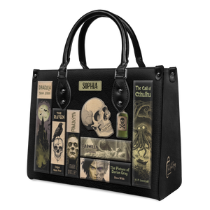 Black Interior -  Horror Books HHRZ25109132CA Leather Bag