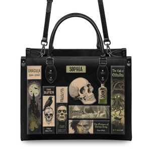 Black Interior -  Horror Books HHRZ25109132CA Leather Bag