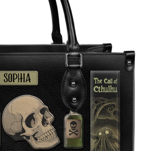 Black Interior -  Horror Books HHRZ25109132CA Leather Bag